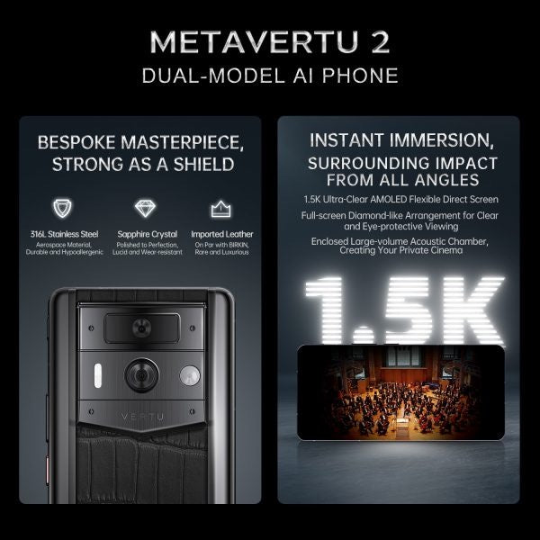 METAVERTU 2 WHITE CALFSKIN WEB3 AI PHONE – PINK (SILVER CASE)