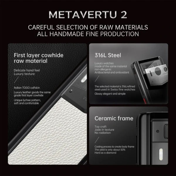 METAVERTU 2 WHITE CALFSKIN WEB3 AI PHONE – PINK (SILVER CASE)