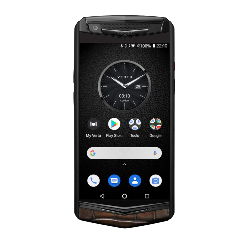 front Aster P Gothic Alligator Leather Phone - Classic Crema Perlato