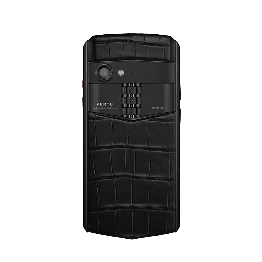back Aster P Gothic Alligator Leather Phone - Iron Black