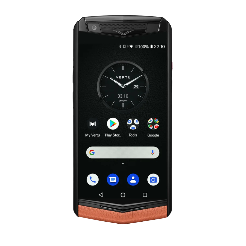 front Aster P Gothic Calf Leather Phone - Dawning Orange