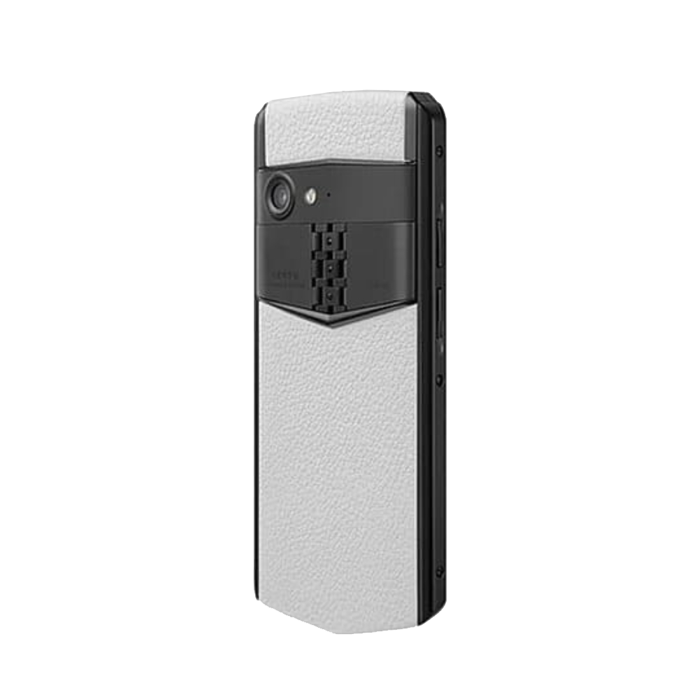 side Aster P Gothic Calf Leather Phone - Moon White