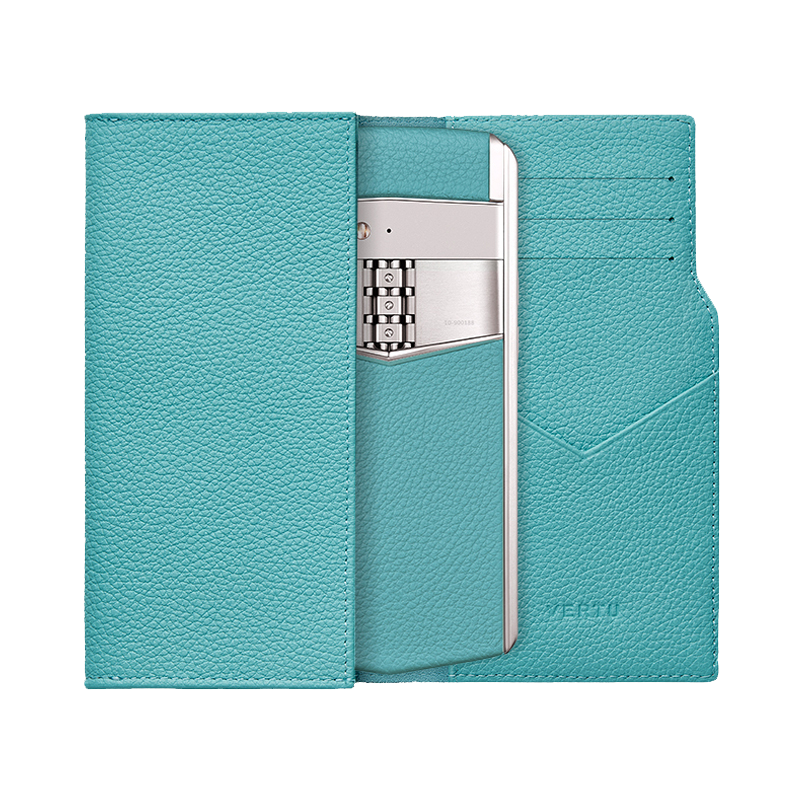 VERTU Aster P Wallet Calf Case Phone Bag Ice Blue