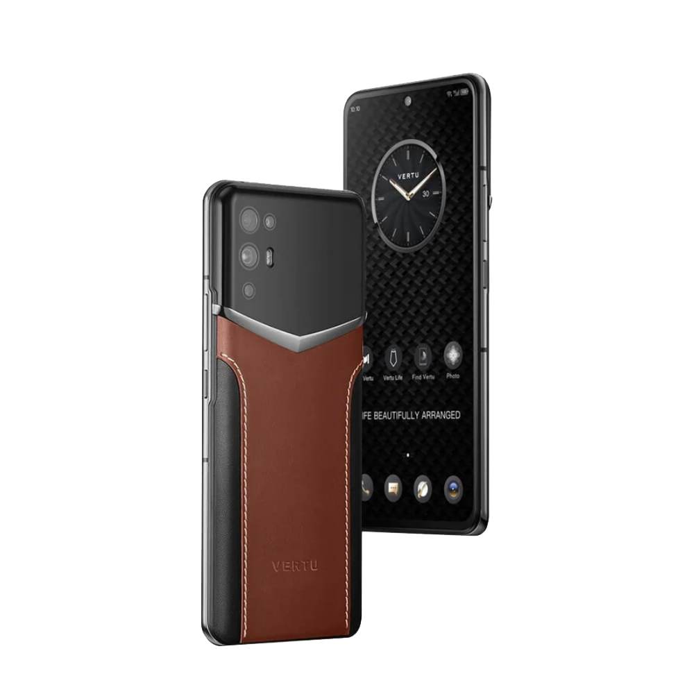 iVERTU Calfskin Stitching Phone - Brown & Black