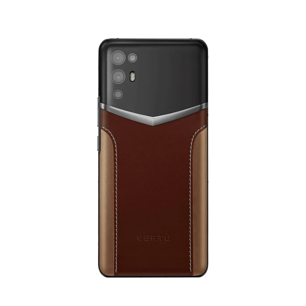 iVERTU Calfskin Stitching Phone - Red & Brown