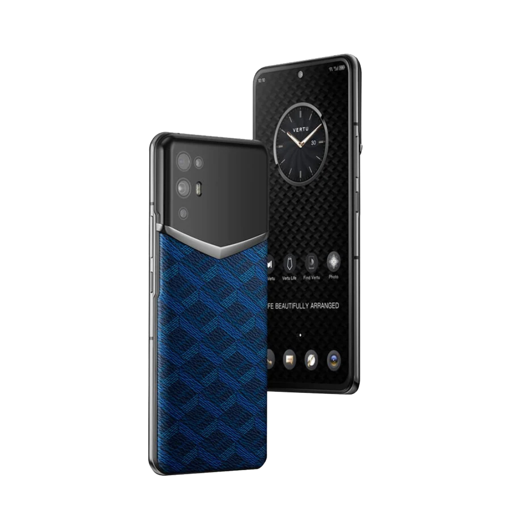 iVERTU Monogram Canvas Leather 5G Phone - Blue