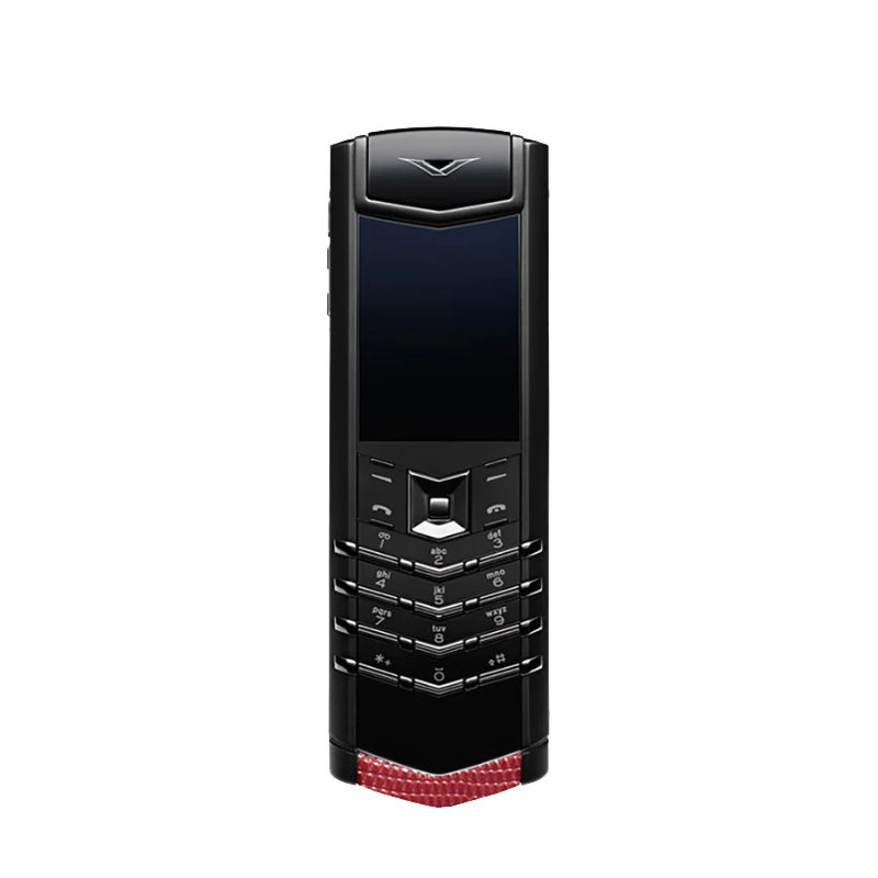 Signature V Red Lizard Skin - Pure Black